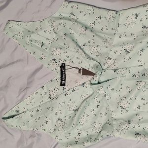 Allegra K Sleeveless Mint Floral Print Midi Dress